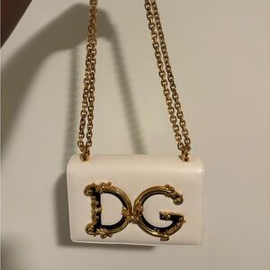 Dolce & Gabbana Cream Bag with Gold Chain